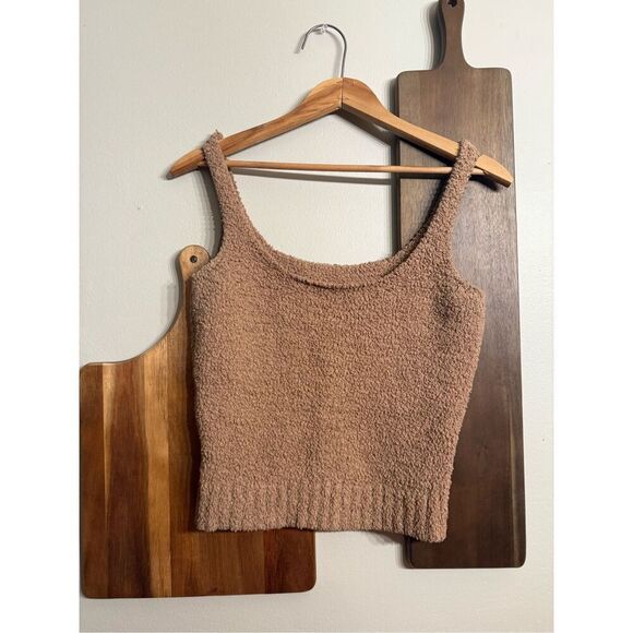 Skims cozy knit tank top in camel size S/M - Picture 4 of 5